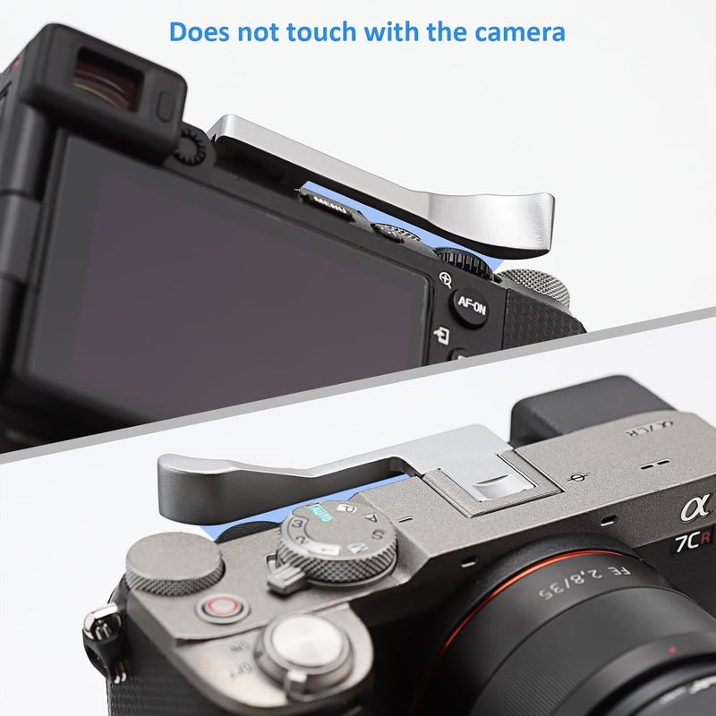 Haoge A7CII A7CR Thumb Grip Metal Thumb Up Rest Hand Grip for Sony α7CII,Alpha 7CII,ILCE-7CII,A7CR Camera Accessories Silver (Not Fits A7C) THB-A7CII-S Hot Shoe Thumb Up - Image 5